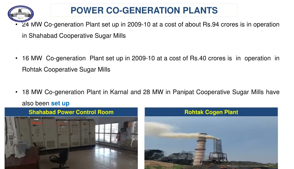 power co generation plants