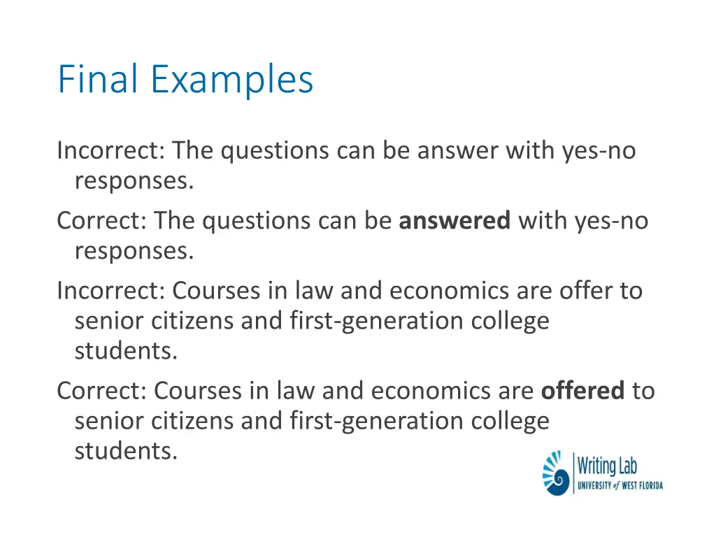final examples