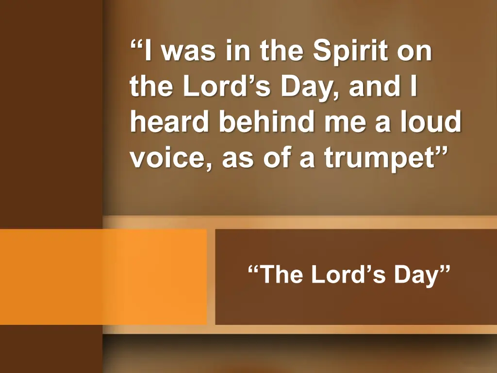 i was in the spirit on the lord s day and i heard 1