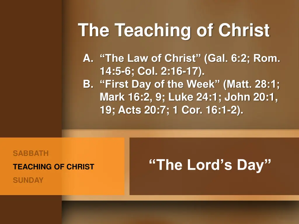 the teaching of christ