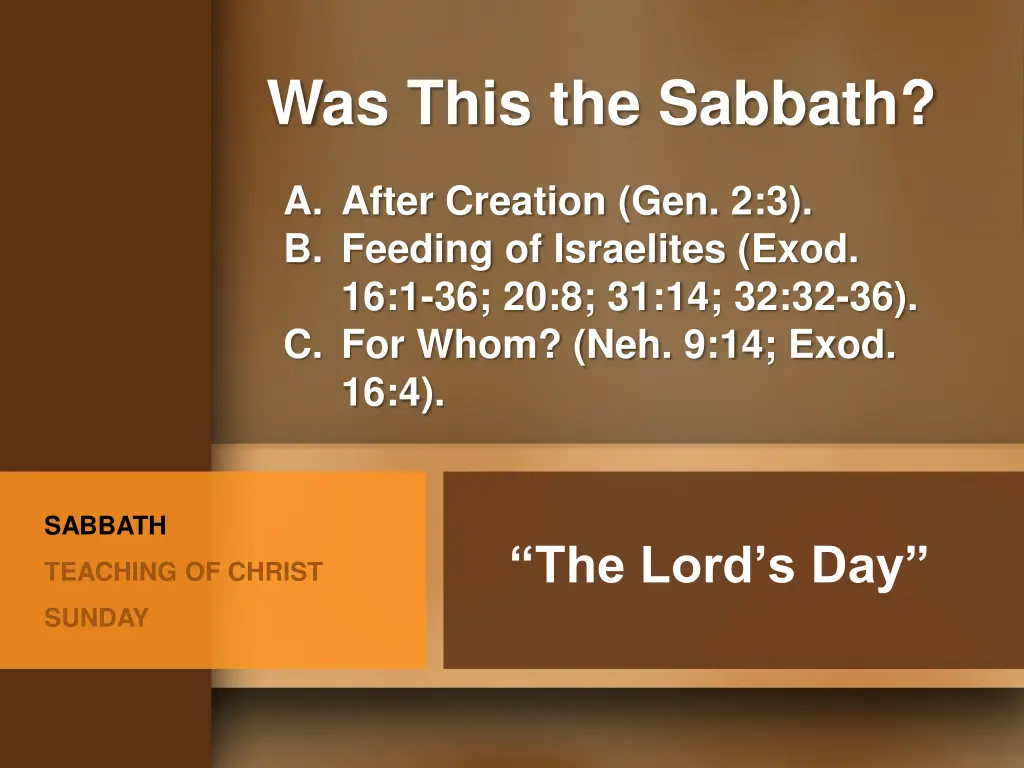 was this the sabbath