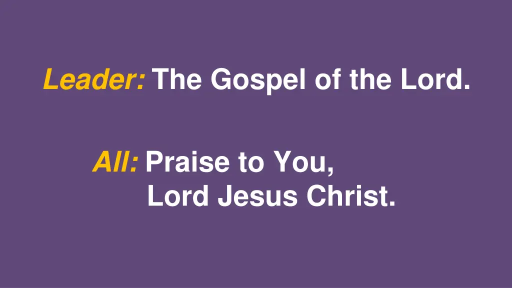 leader the gospel of the lord