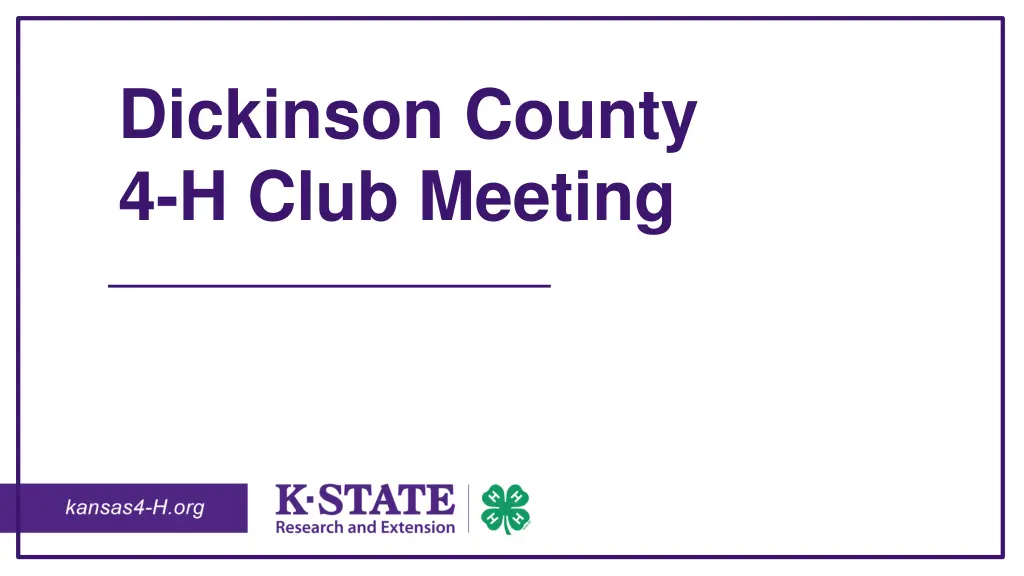 dickinson county 4 h club meeting