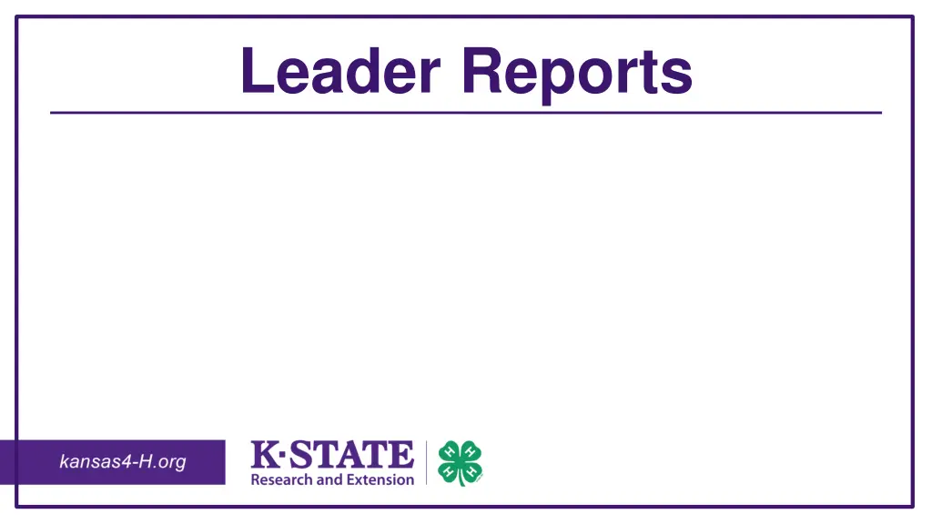 leader reports