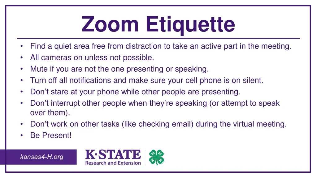 zoom etiquette