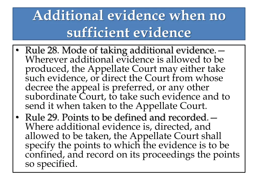 additional evidence when no sufficient evidence 1