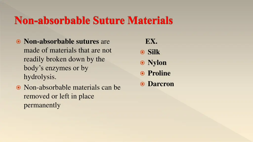 non absorbable suture materials