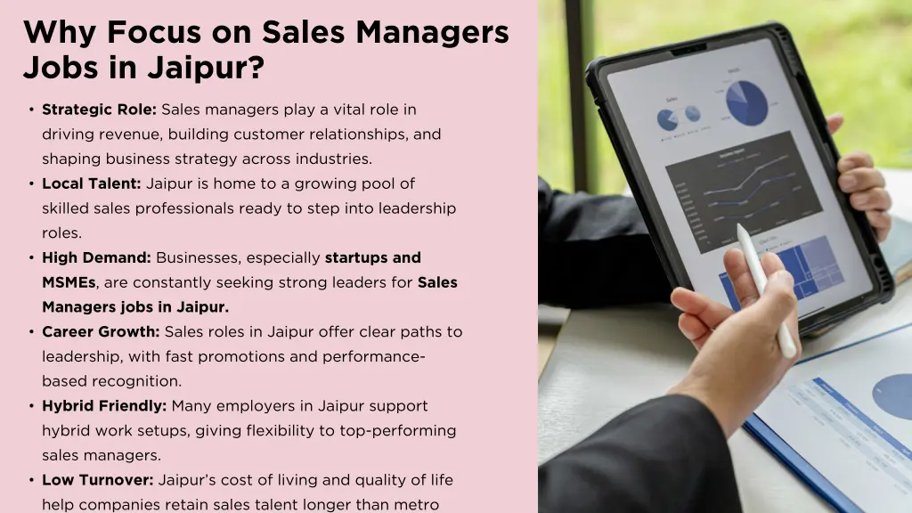 why focus on sales managers jobs in jaipur