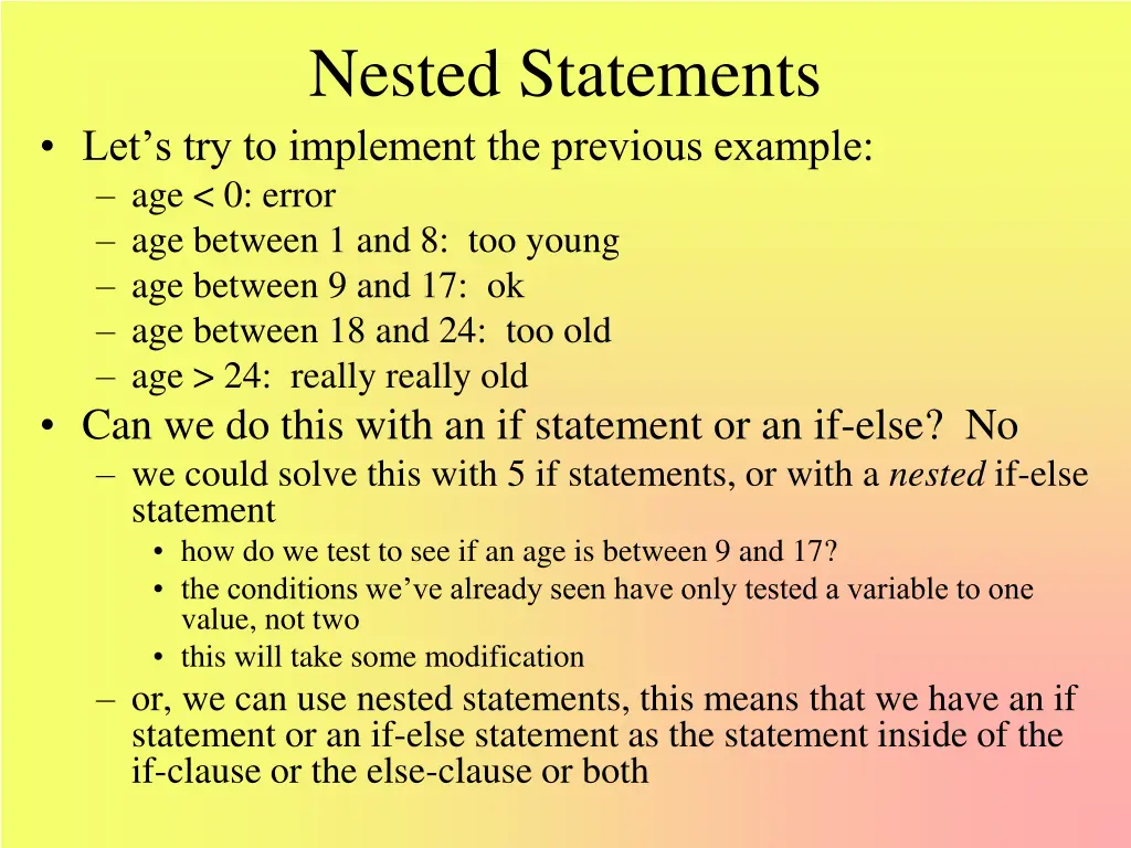 nested statements