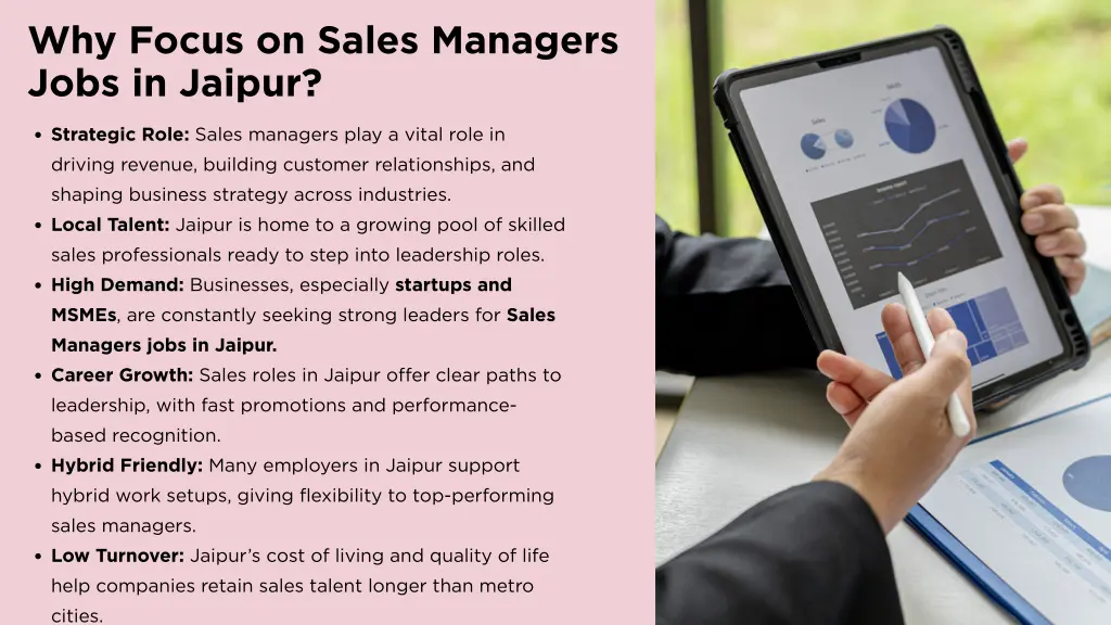 why focus on sales managers jobs in jaipur