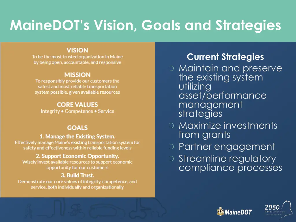 mainedot s vision goals and strategies