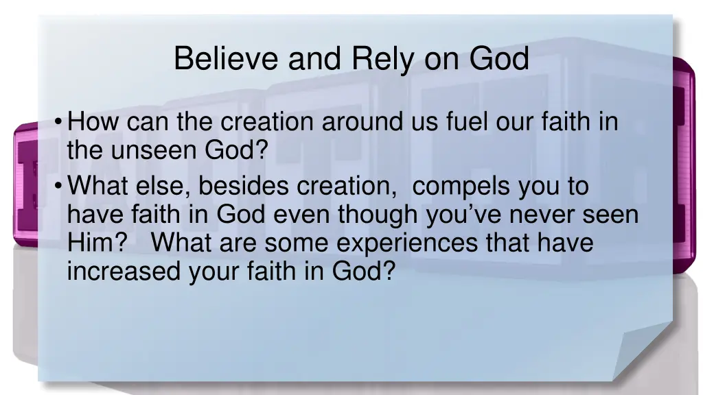 believe and rely on god 2