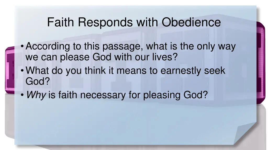 faith responds with obedience 1