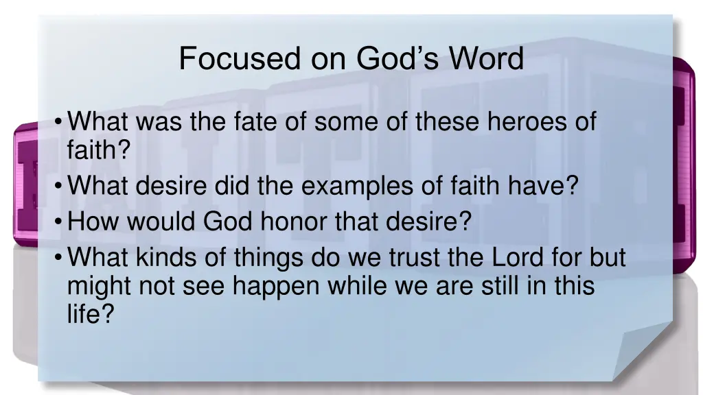 focused on god s word