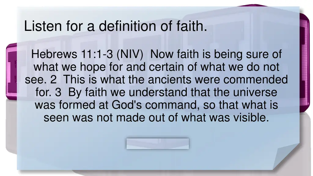 listen for a definition of faith