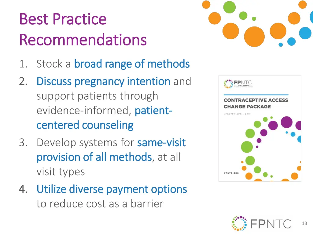 best practice best practice recommendations