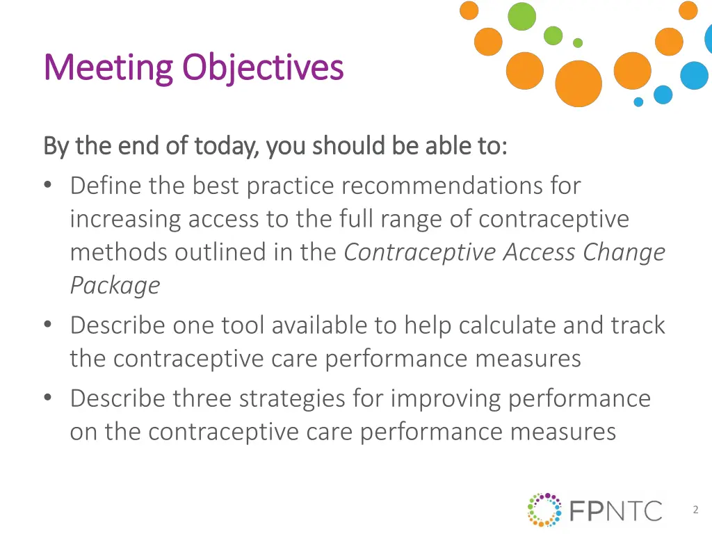 meeting objectives meeting objectives