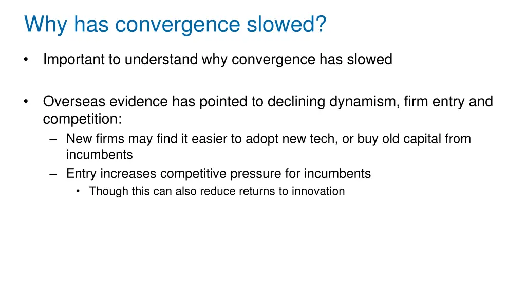 why has convergence slowed
