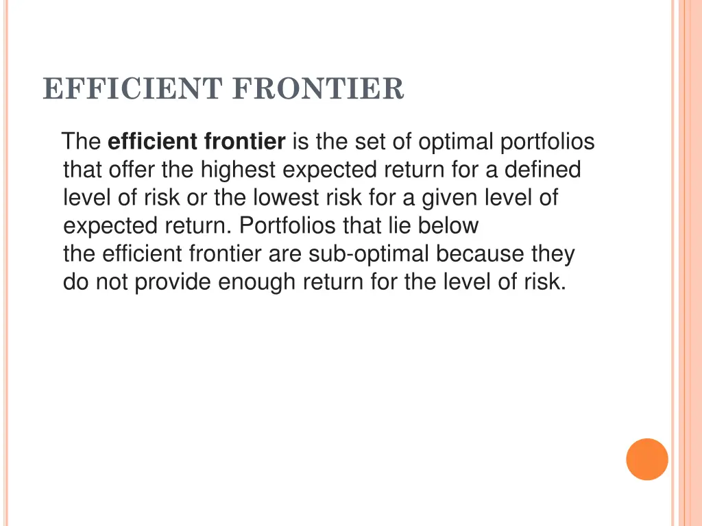 efficient frontier