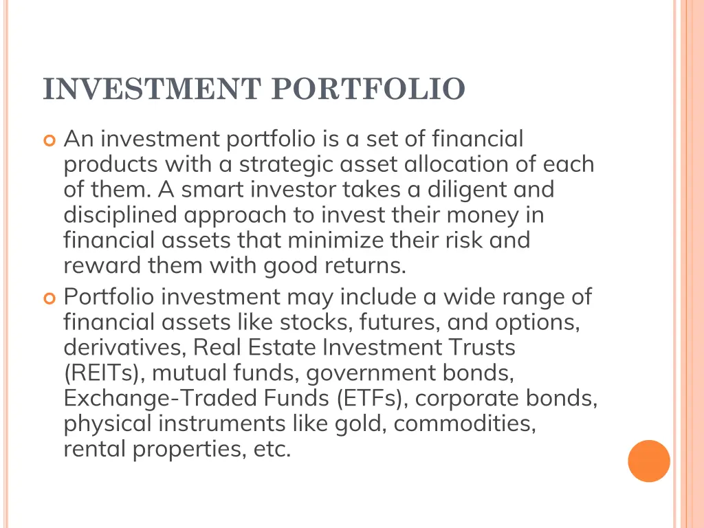investment portfolio
