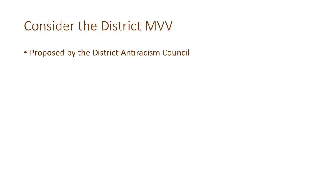 consider the district mvv
