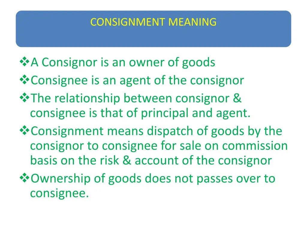 consignment meaning
