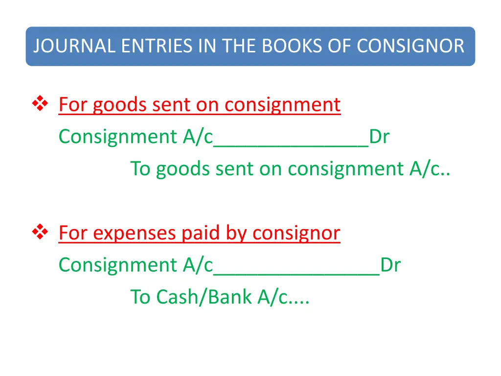 journal entries in the books of consignor