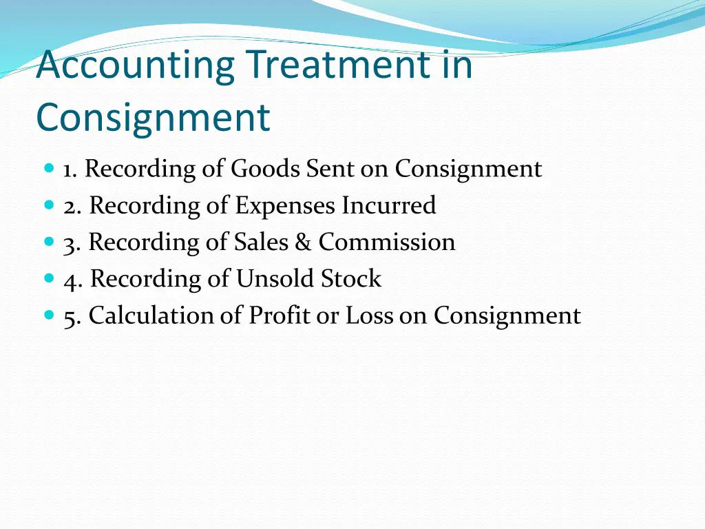 accounting treatment in consignment