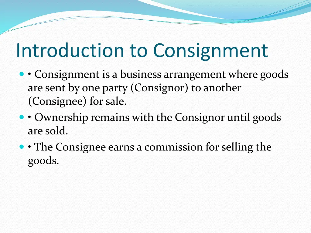 introduction to consignment