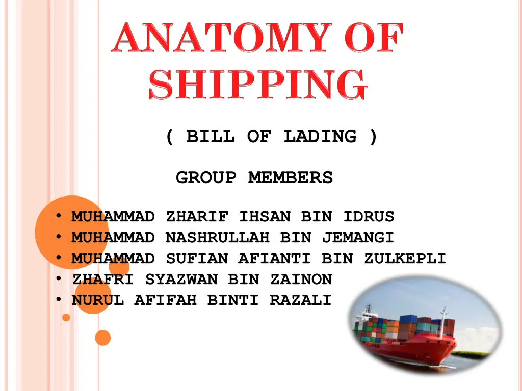 bill of lading