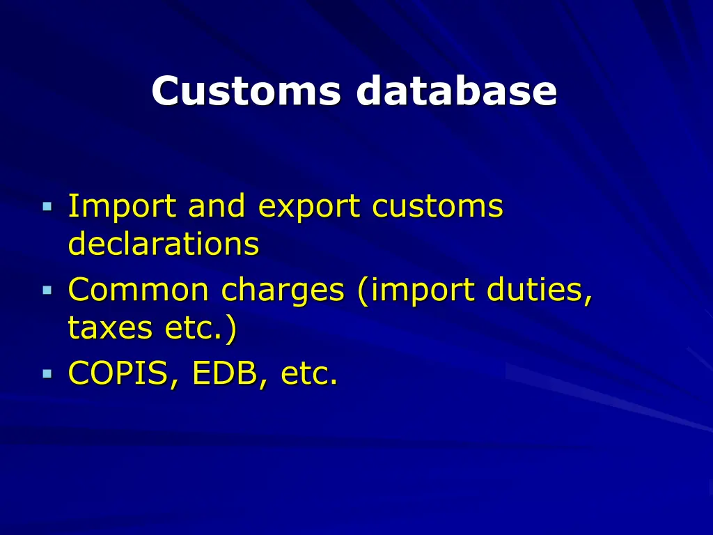 customs database