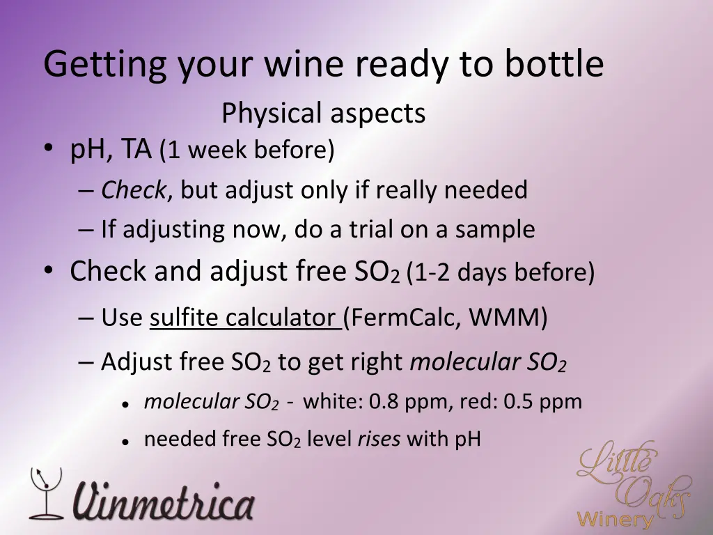 getting your wine ready to bottle physical