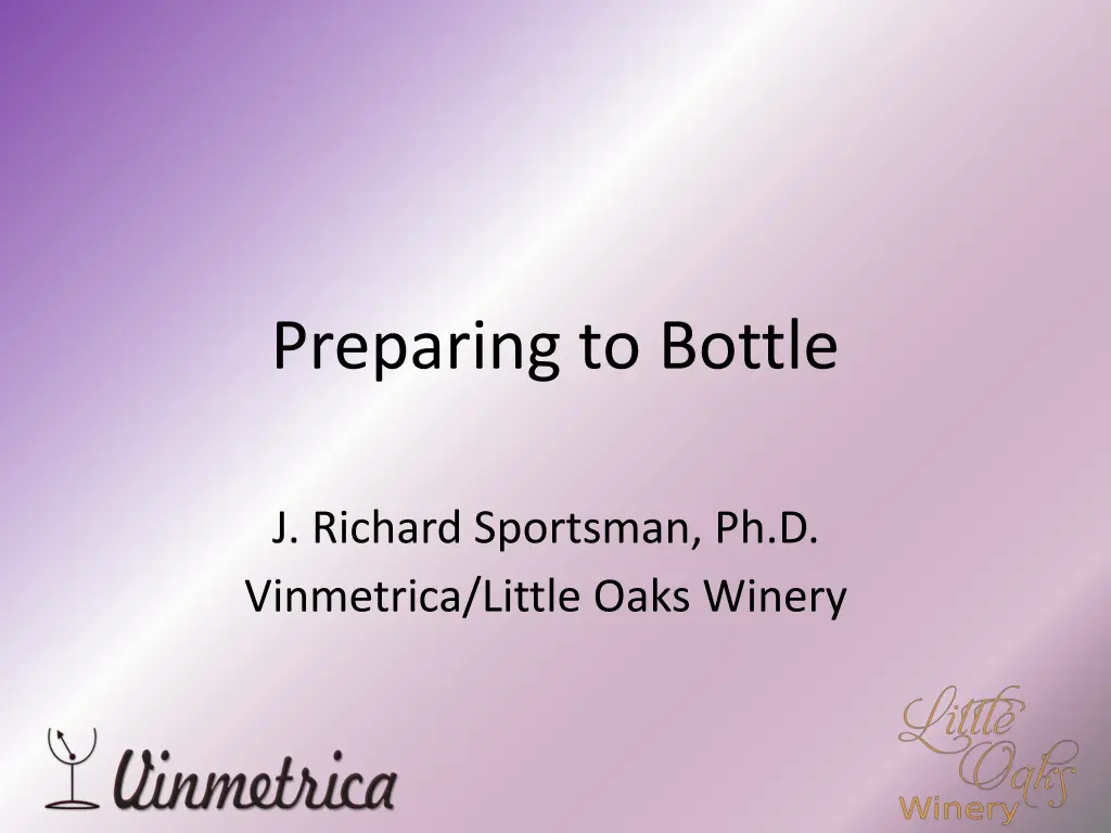 preparing to bottle