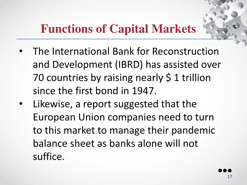functions of capital markets 2