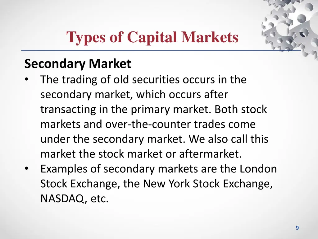 types of capital markets 1