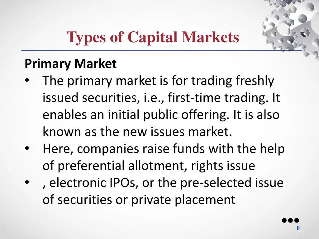 types of capital markets