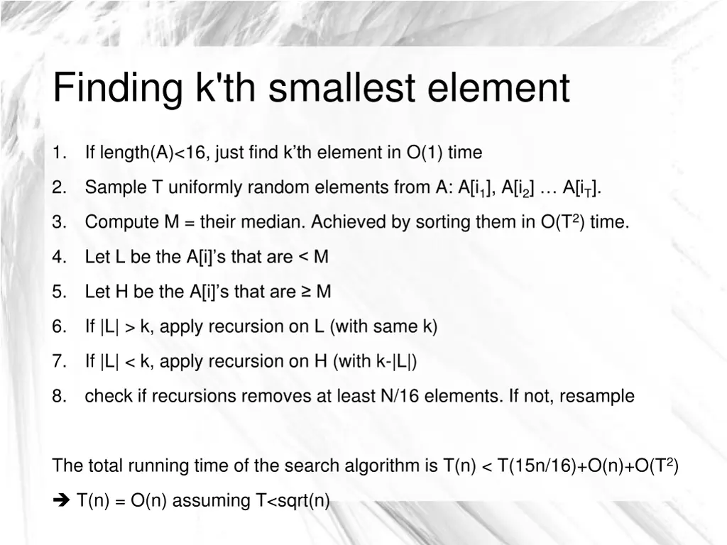 finding k th smallest element 6