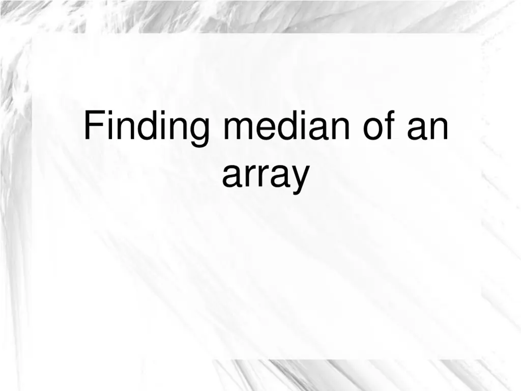 finding median of an array