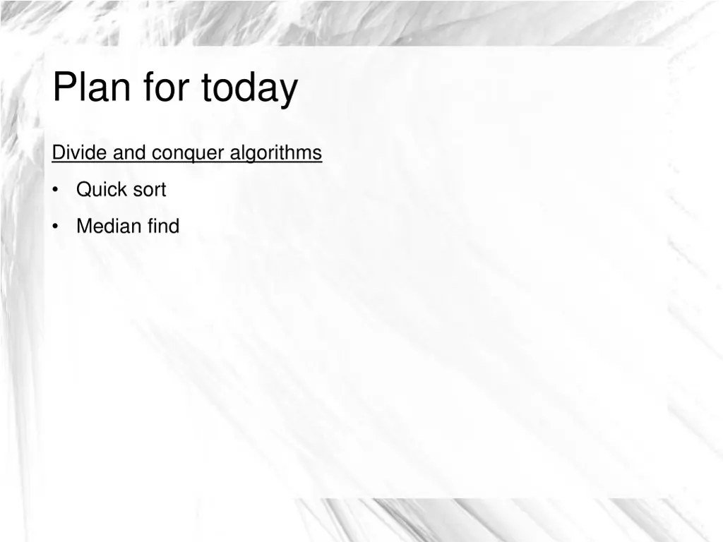 plan for today