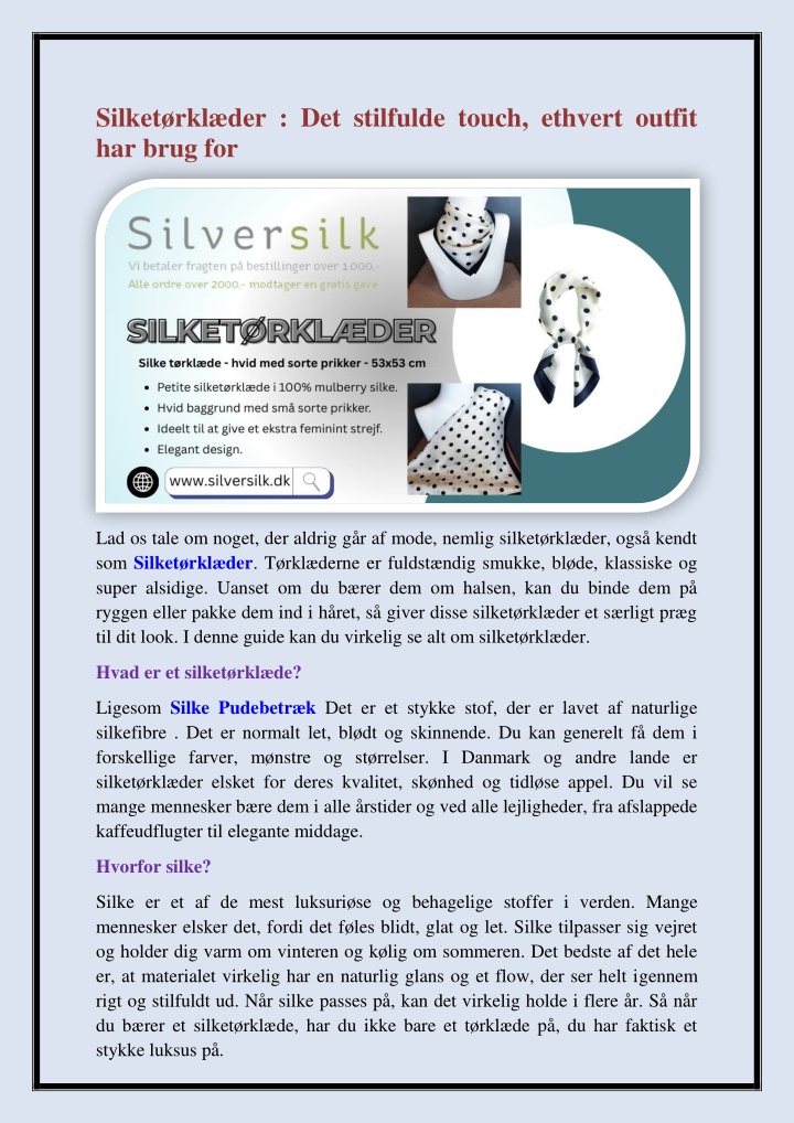 silket rkl der det stilfulde touch ethvert outfit