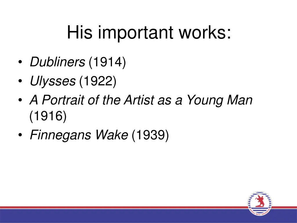 his important works