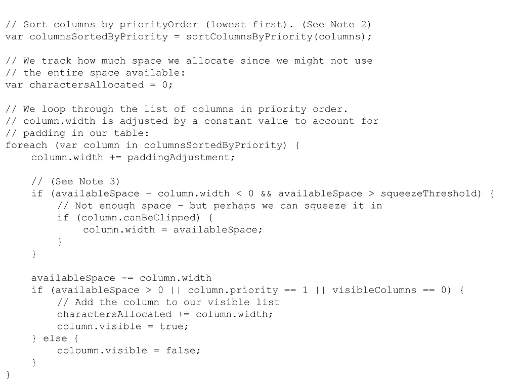 sort columns by priorityorder lowest first