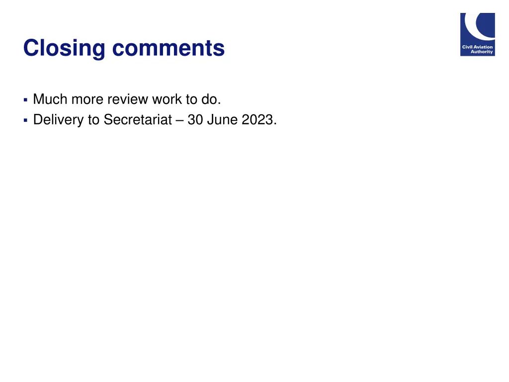 closing comments
