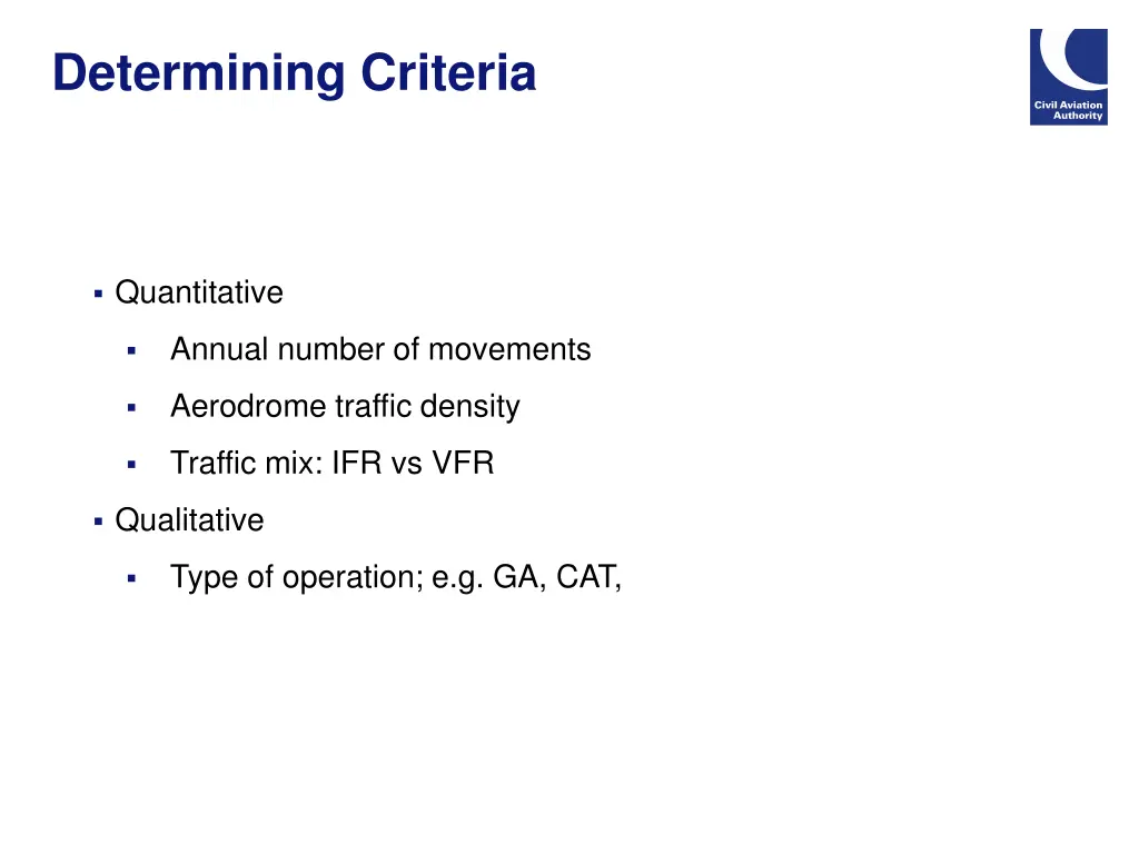 determining criteria