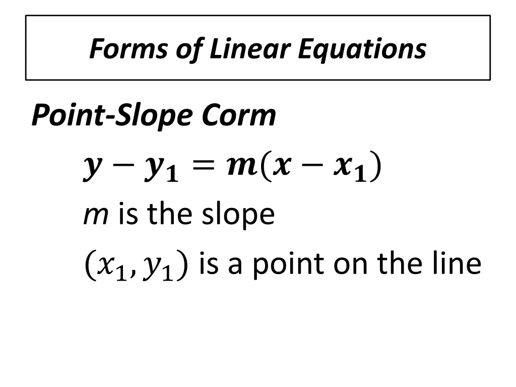 forms of linear equations 1