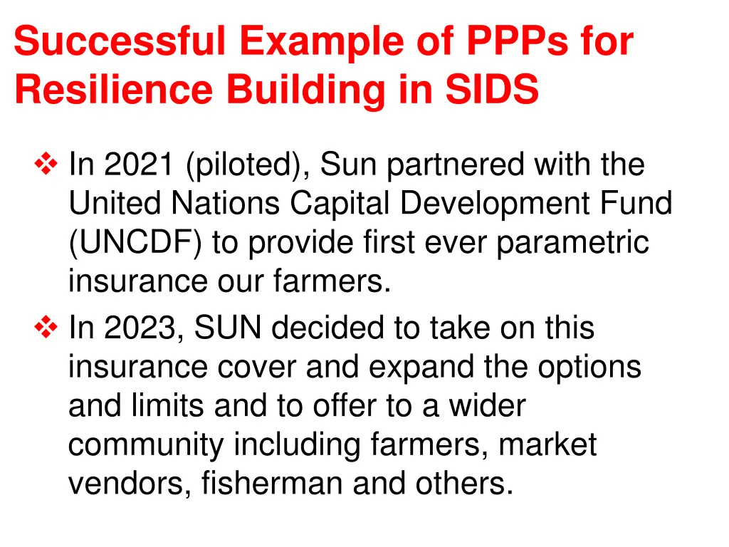 successful example of ppps for resilience