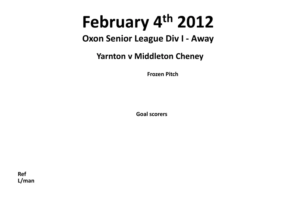 february 4 th 2012 oxon senior league div i away