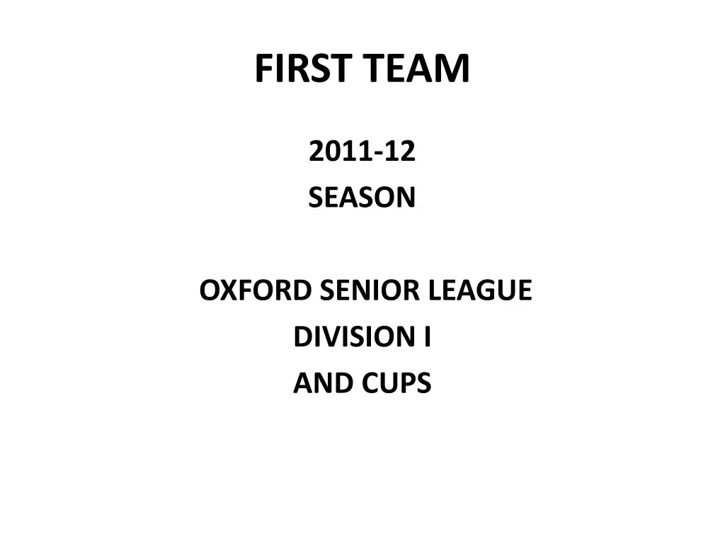first team