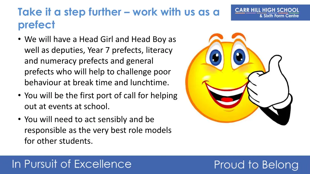 take it a step further work with us as a prefect