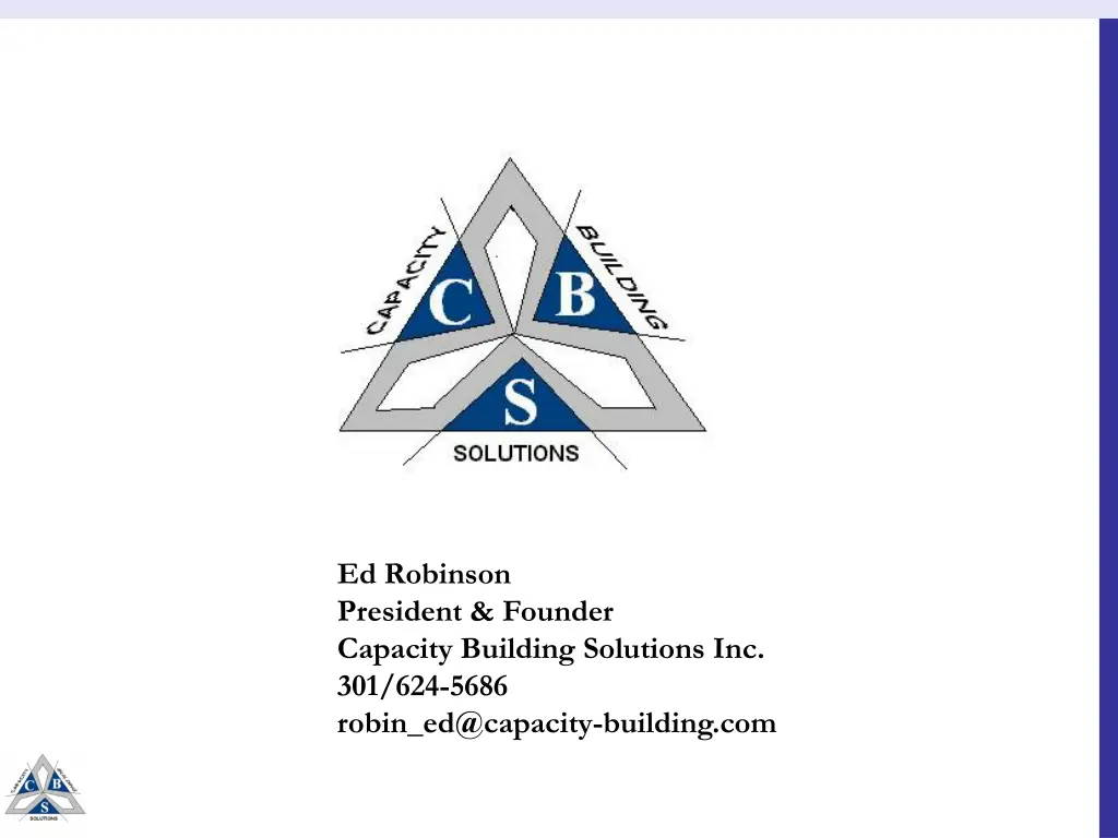ed robinson president founder capacity building